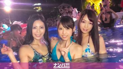 200GANA-1851 ナイトプールでパリピってる最先端”エロ可愛い”素人女子3人組をナンパし、ホテルへ連れ出し、大乱交6Pハメ倒し！ なお 20歳 大学2年生・理学部 ※ガールズバーでバイト/みさき 22歳 ガー