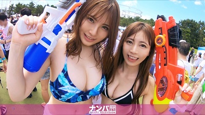 200GANA-2142 ファ●ファ●スプラッシュナンパ！ 某テーマパークで行われたフェスで見つけた水着美女二人組！会場の熱気でテンションMAXだったからすんなりお持ち帰り成功！一人がトイレに立っている間にもう一人を二人がかりでエッチなイタ